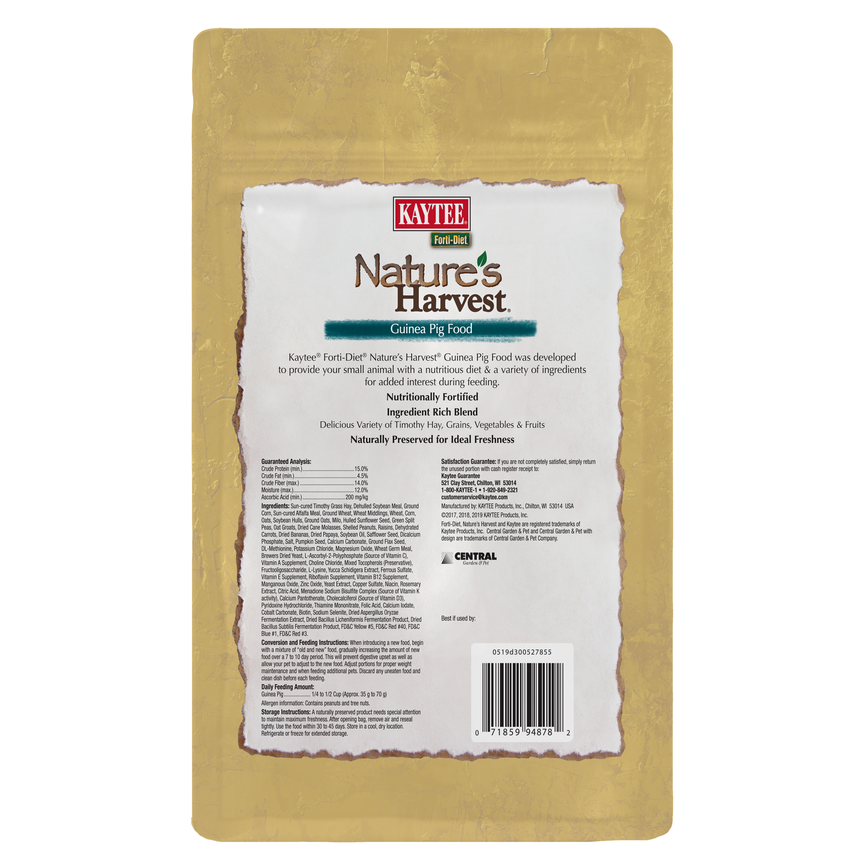 Nature's harvest guinea pig food on sale